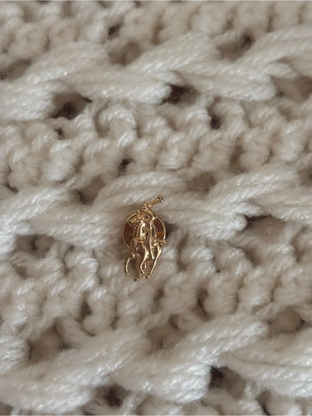 14K Gold Polo Ralph Lauren Lapel Pony/Rider Pin Tie Equestrian Jewelry RARE FIND